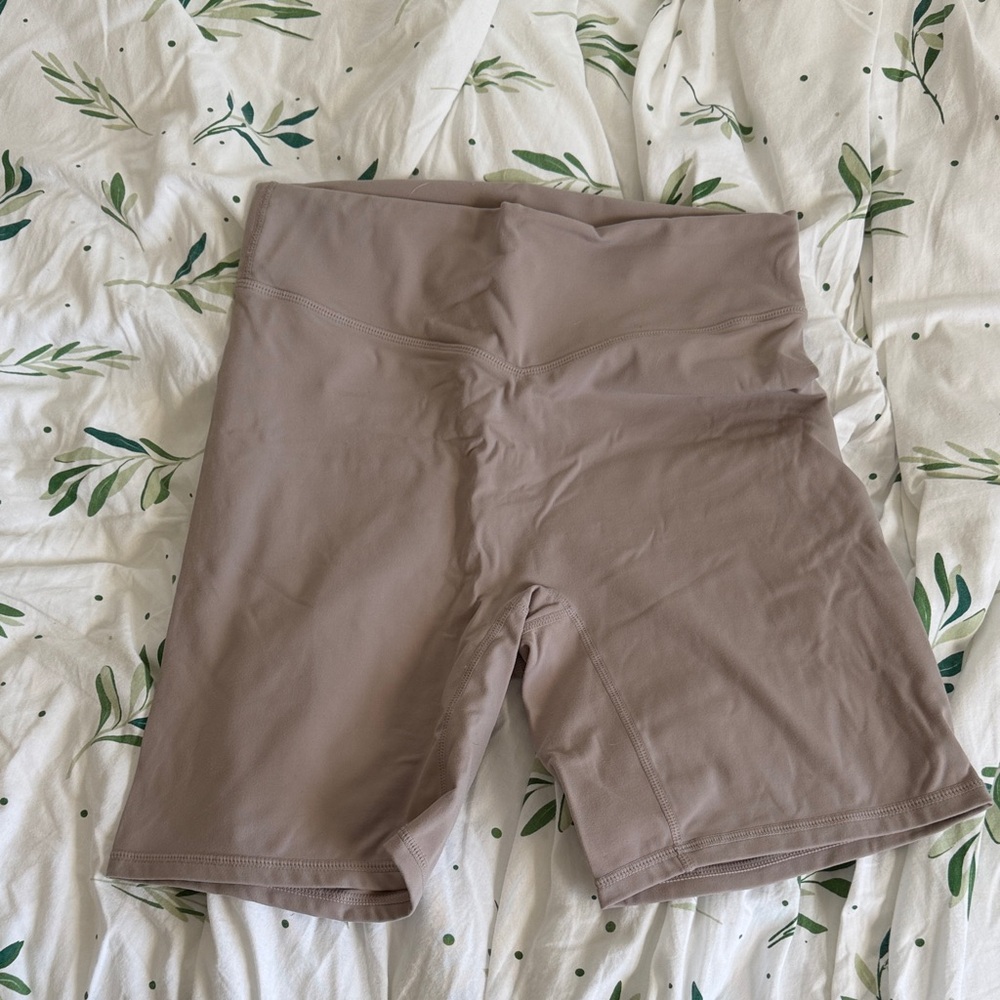Balance Athletica Taupe High-Waist Bike Shorts